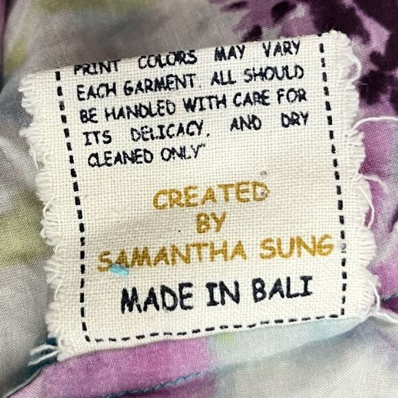 Samantha Sung Collared Mini Shirt Dress Button Up Blue/Purple Floral Size 4 - Picture 9 of 9